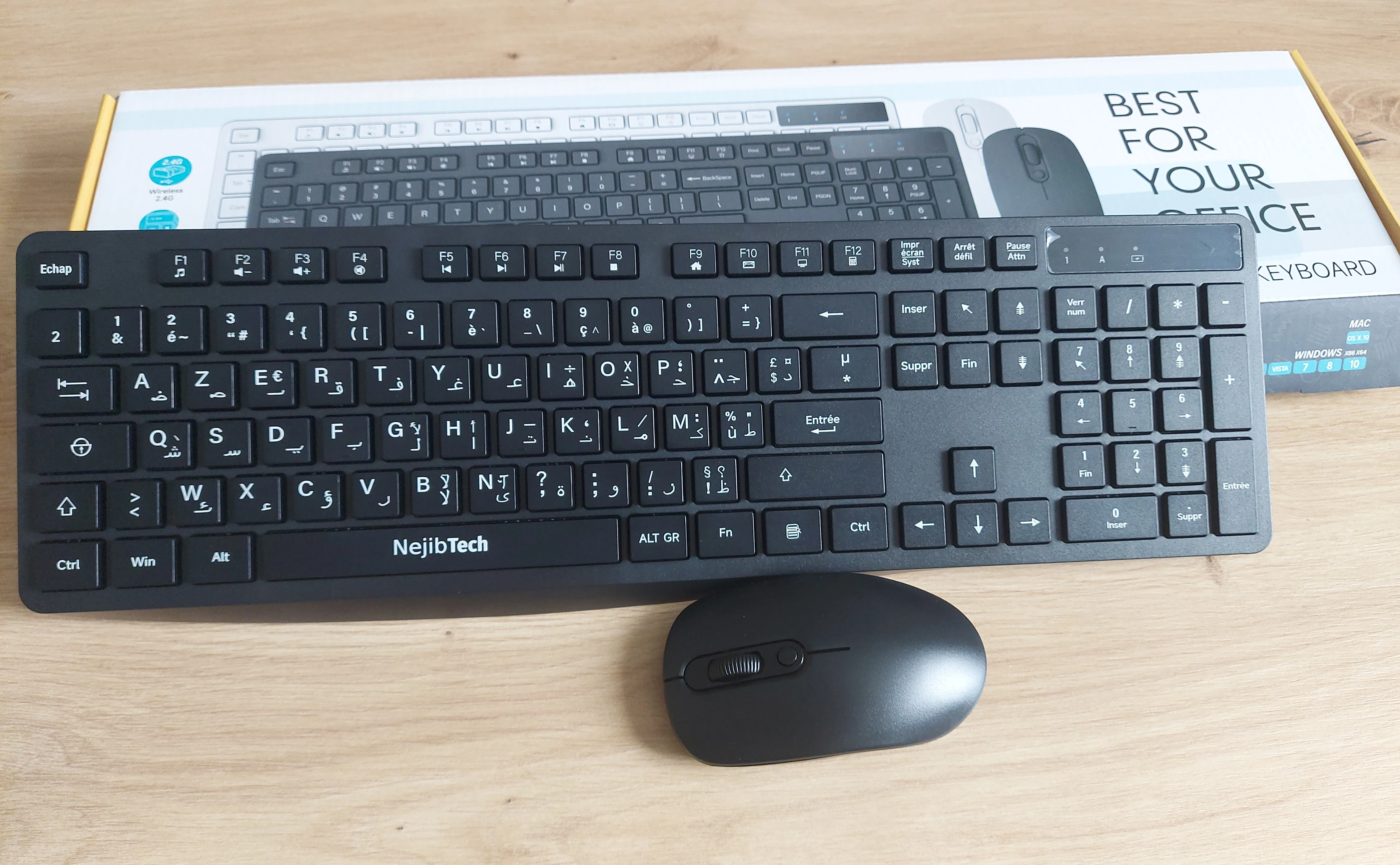 Zoom touches clavier AZERTY Français Arabe